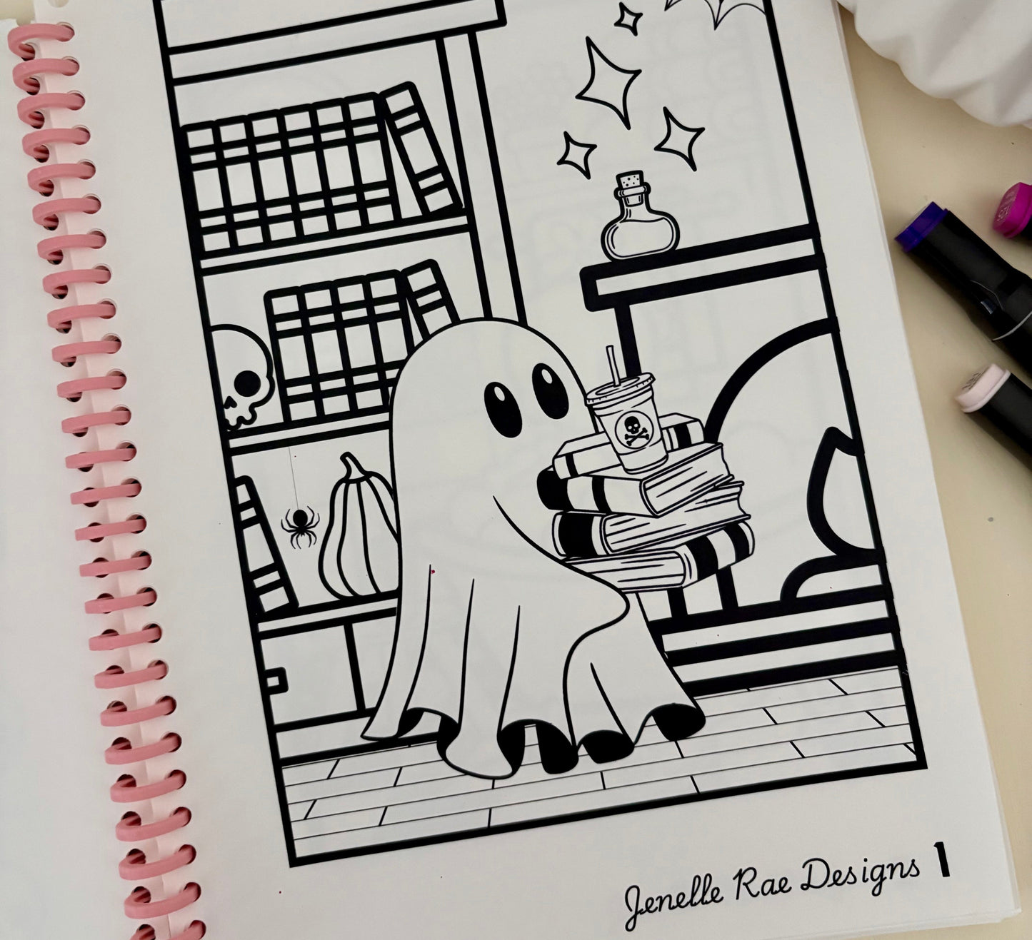 Spook & Bones 8x11 Spiral Coloring Book
