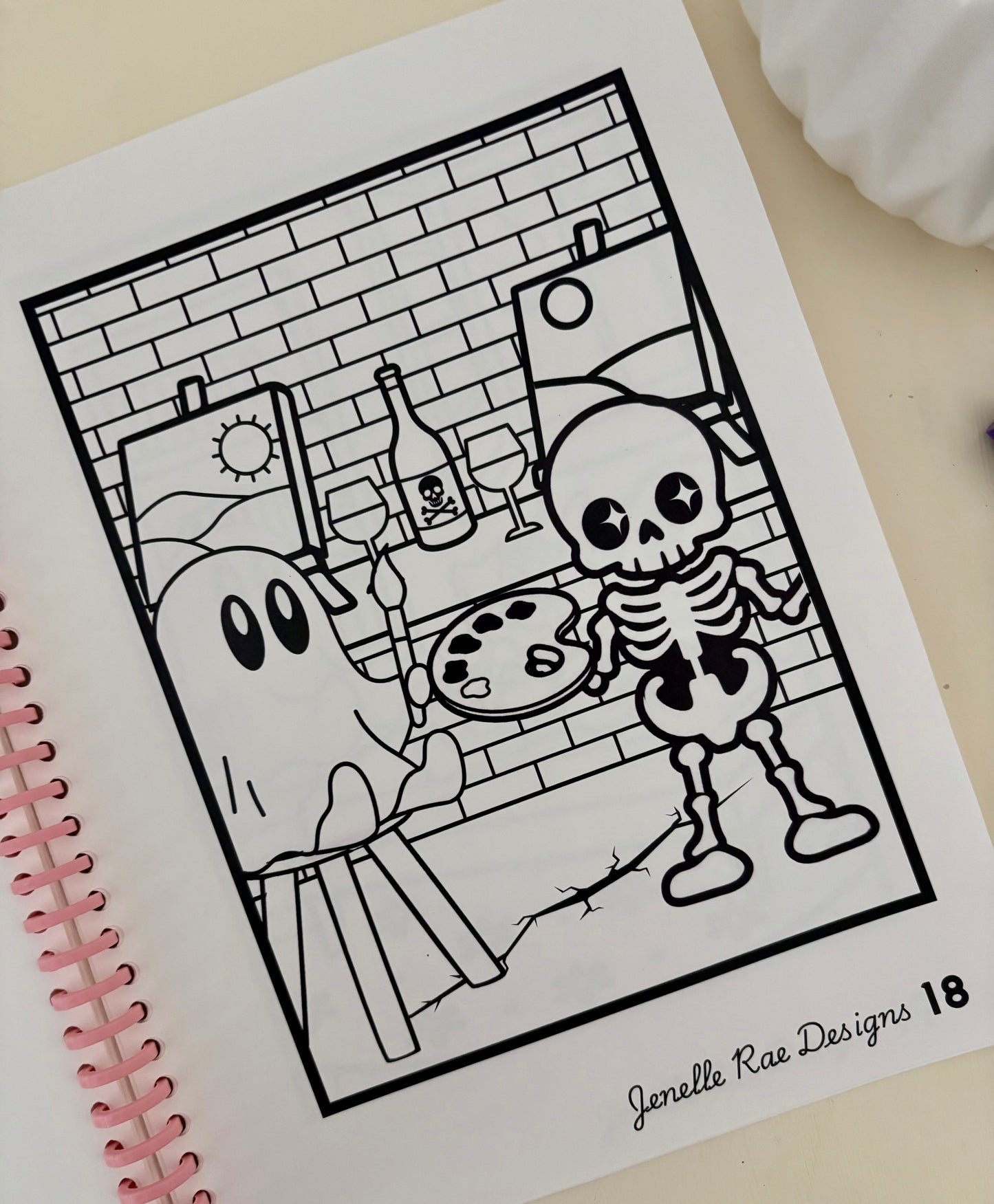 Spook & Bones 8x11 Spiral Coloring Book