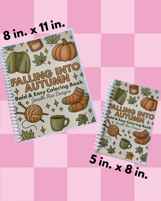 Falling Into Autumn - 8x11 Spiral Coloring Book